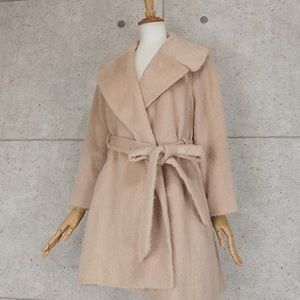 SNIDEL Coat Beige ONESIZE OS Tan Fall Winter Belted Coat Jacket Cozy S M L XL